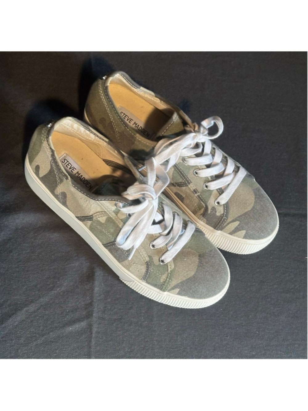 Women's Steve Madden Camo Platform Sneakers 9.5 Green Brown Summer